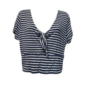 youth in revolt blue stripe Short Sleeve crop top size XL